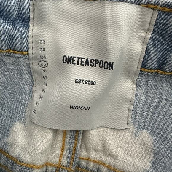 One Teaspoon Womens Bonita Cutoff Shorts Size 25 Bleached Light Wash High Waist - Picture 8 of 11